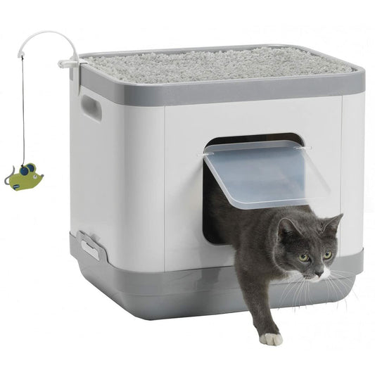 2 en 1 Litière et Grattoir pour Chats