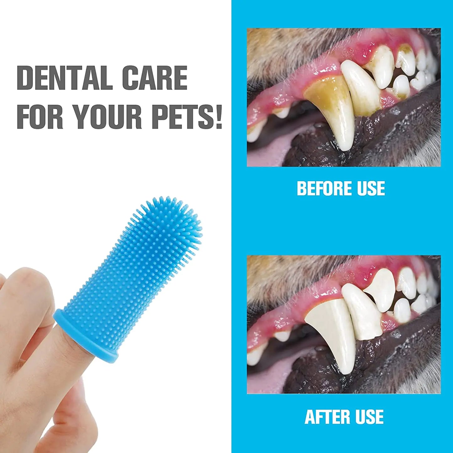 Doigt simple brosse à dent pour animaux de compagnie - Museauxxxl